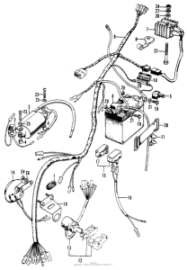 XL100 Wire harness + battery