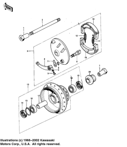 KX125 Front hub / brake