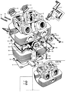 CB175 Цилиндр и головка цилиндра