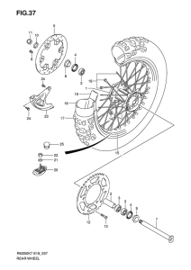 RM250 Rear wheel complete assy