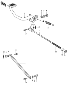 KZ400 Педаль тормоза