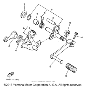 XJ700SC Вал переключения