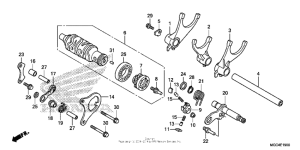 CB1100 (ABS) Gearshift drum + gearshift fork