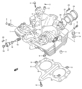 GS500 Головка цилиндров