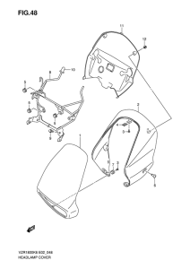 VZR1800 Headlamp cover  front fender