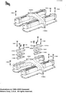 KZ1100 Крышка головки цилиндров