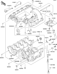 ZX400 Картер двигателя