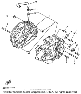 TW200D Картер двигателя