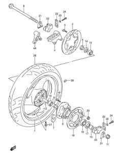 RF600 Rear wheel complete assy
