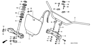 CR500R Handle pipe / top bridge /  steering stem