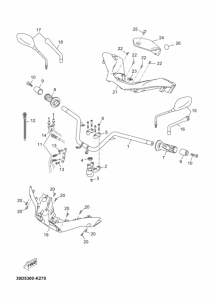 YP250R Steering handle & cable