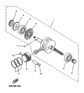 YP125D Коленчатый вал и поршни