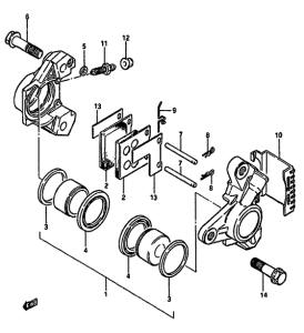 GSX550 Передний суппорт тормозной