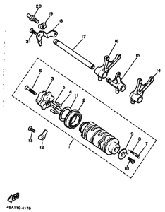 FJ600 FJ600A Shift cam & fork
