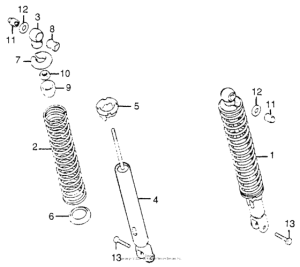 CB750 Задние амортизаторы