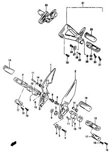 GSF1200S (ABS) Подножки