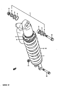 RM250 Абсорбер удавный в сборе задний