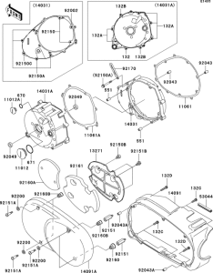 VN1500 Левая крышка двигателя