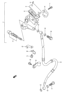 GSX250 Передний тормозной цилиндр