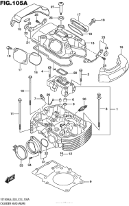 VZ1500 Головка цилиндров (задняя)