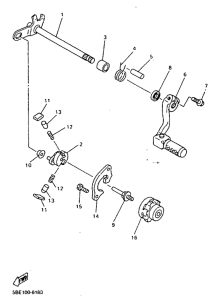WR400F Вал переключения