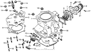 CR250R Cylinder head + cylinder + reed valve 83
