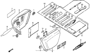 CB125S Side cover + tools