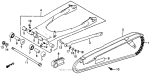 CM250 Swingarm + chain case 82
