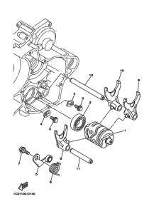YZ125 YZ125W1 Shift cam & fork