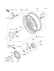 ZX600 Заднее колесо и цепь