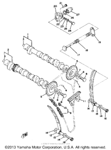 XS750F Camshaft - chain tensioner
