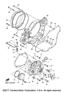 WR450F Крышка картера двигателя