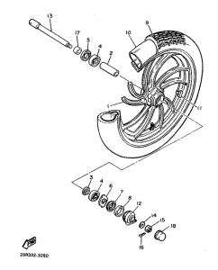 XV500 Переднее колесо