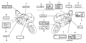 CBR125RW Лейбл предостережения