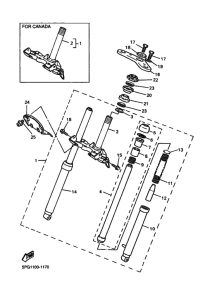 PW50 PW50T1 Вилка передней оси