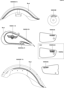 VN1500 Decals(red)(vn1500-e5)