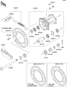 KX125 Задняя ступица колеса