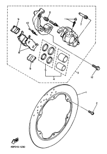 XJ600S Передний суппорт