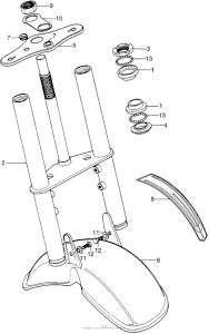 QA50 Front fork + front fender