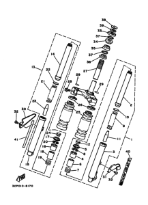 CG80Z Front fork assy(ur silv