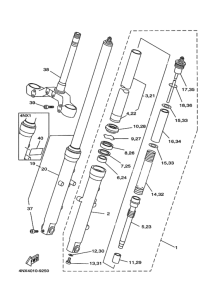 TRX850 Front fork assy(ur silv