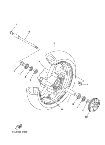 XP500A Переднее колесо