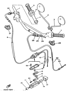 DT125LC Steering handle. cable