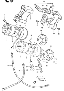 GSX400 Спидометр-тахометр