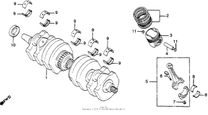 CB900 Коленчатый вал и поршни