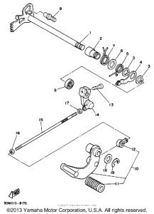 XV250 Вал переключения