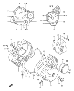 DR-Z250 Crankcase cover ass`y  (v