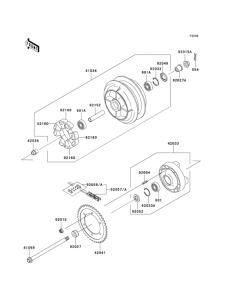VN800 Заднее колесо и цепь