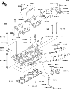 ZX400 Головка цилиндров