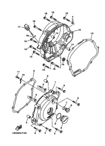 XT125R Crankcase cover ass`y  (v